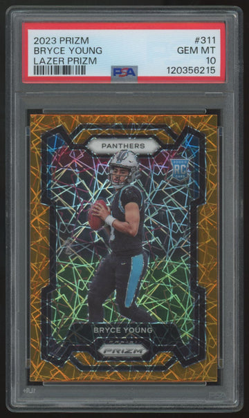 2023 Panini Prizm Bryce Young RC Orange Lazer #311 PSA 10