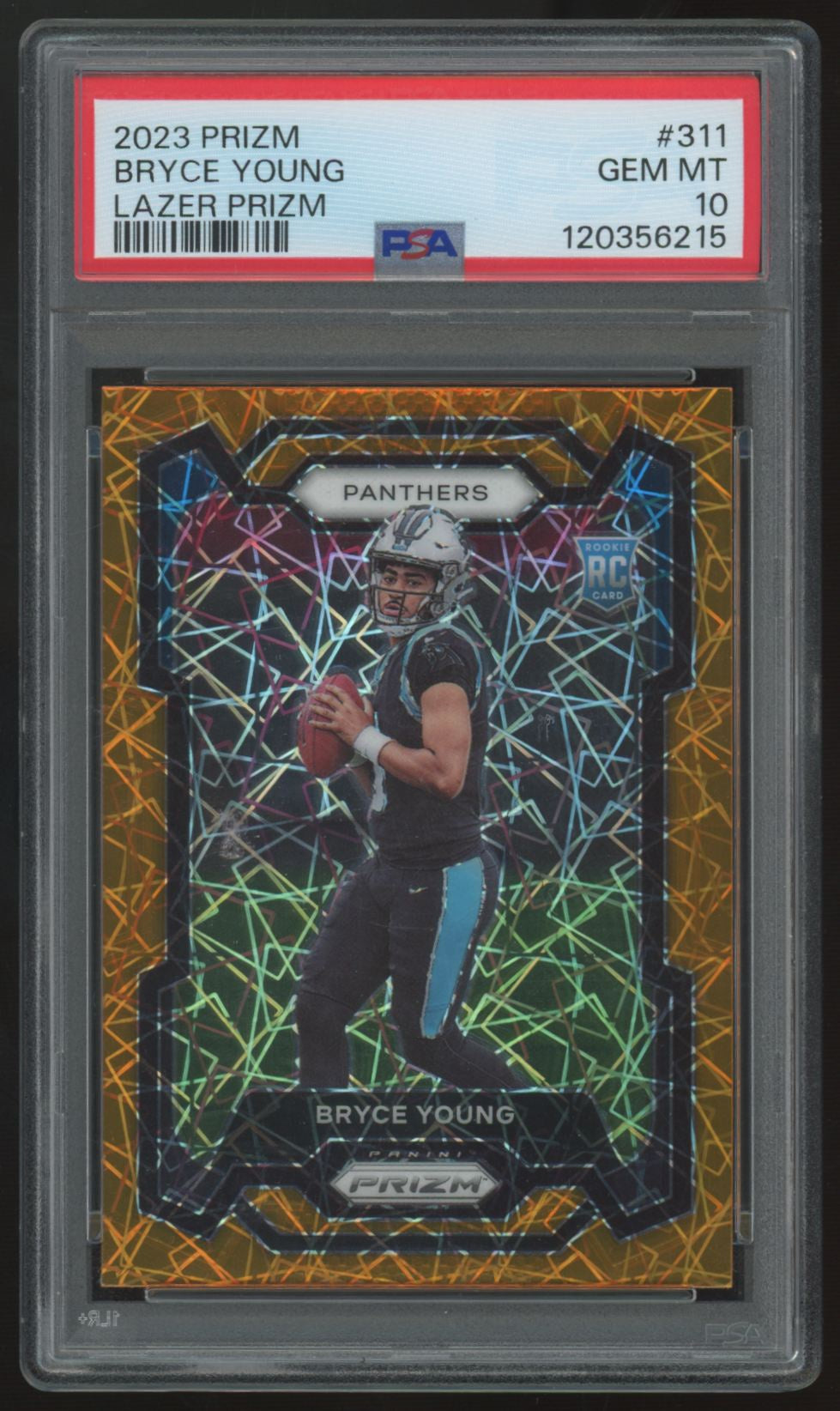 2023 Panini Prizm Bryce Young RC Orange Lazer #311 PSA 10