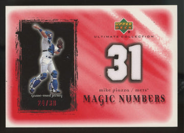 2001 Ultimate Collection Mike Piazza Red Magic Numbers Patch /30 #MN-MP