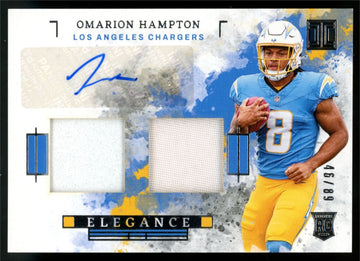 2025 Panini Impeccable Omarion Hampton RC Elegance Patch Auto RPA /99 #ELE-OHN