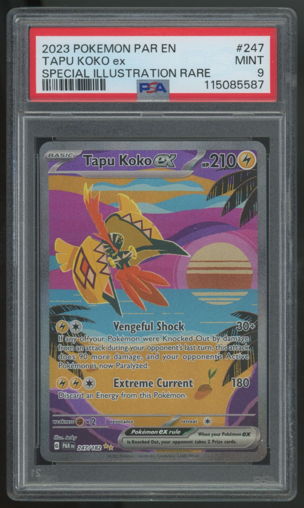 2023 Pokemon Tapu Koko ex Paradox Rift Special Illustration Rare #247 PSA 9