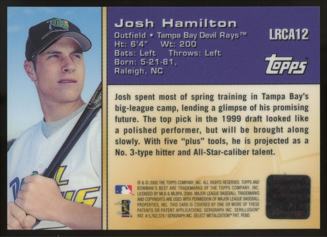 2000 Bowman's Best Josh Hamilton Locker Room Collection Auto #LRCA12