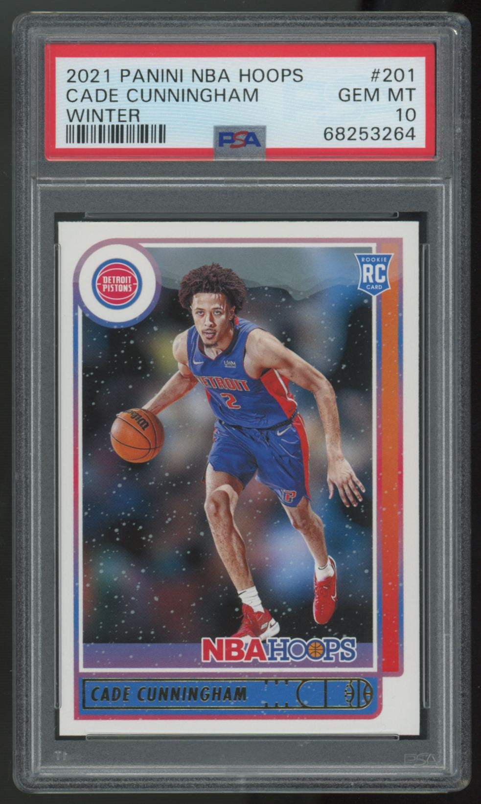 2021-22 Panini NBA Hoops Cade Cunningham RC Winter #201 PSA 10