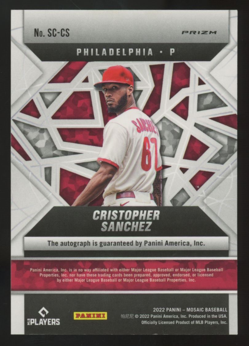 2022 Panini Mosaic Cristopher Sanchez Scripts Prizm Auto #SC-CS