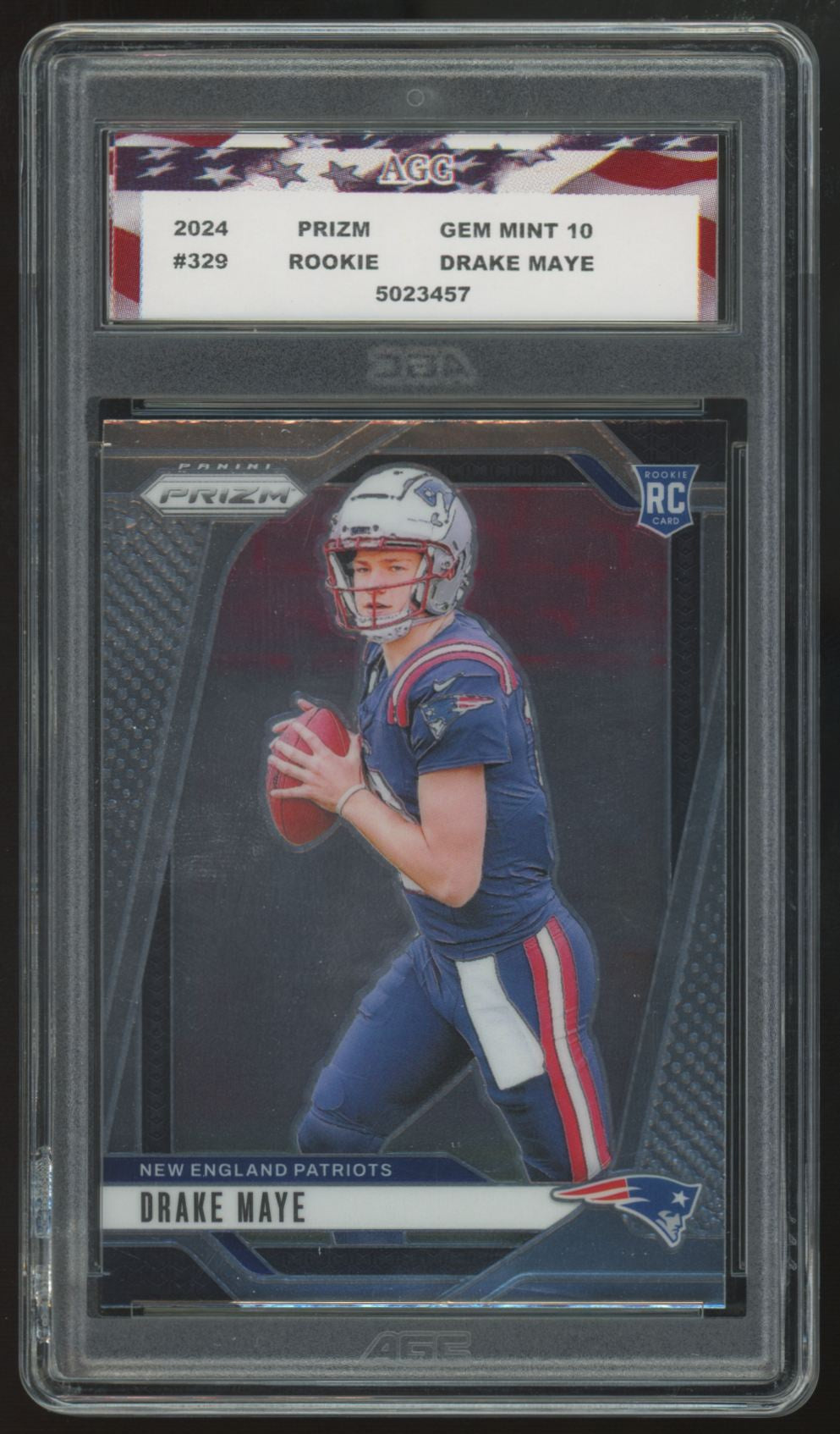 2024 Panini Prizm Drake Maye RC #329 AGC 10 *457