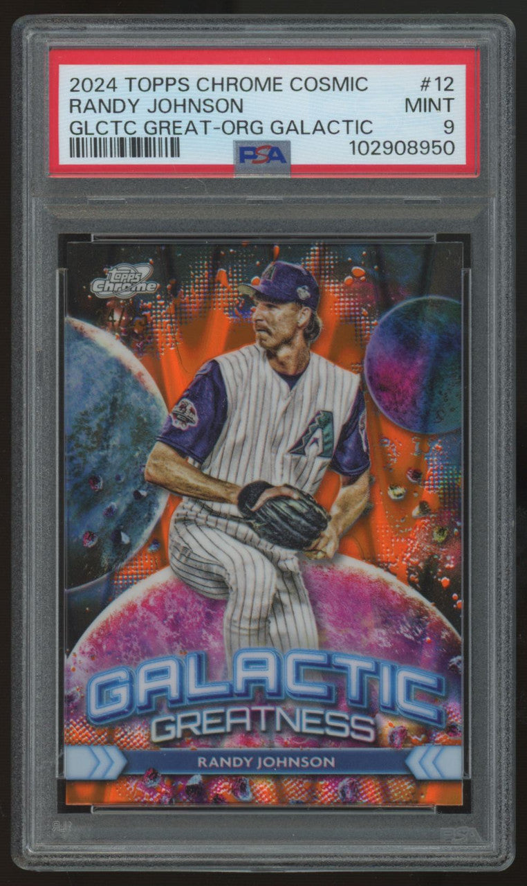 2024 Topps Chrome Cosmic Randy Johnson Galactic Greatness Orange /25 #12 PSA 9