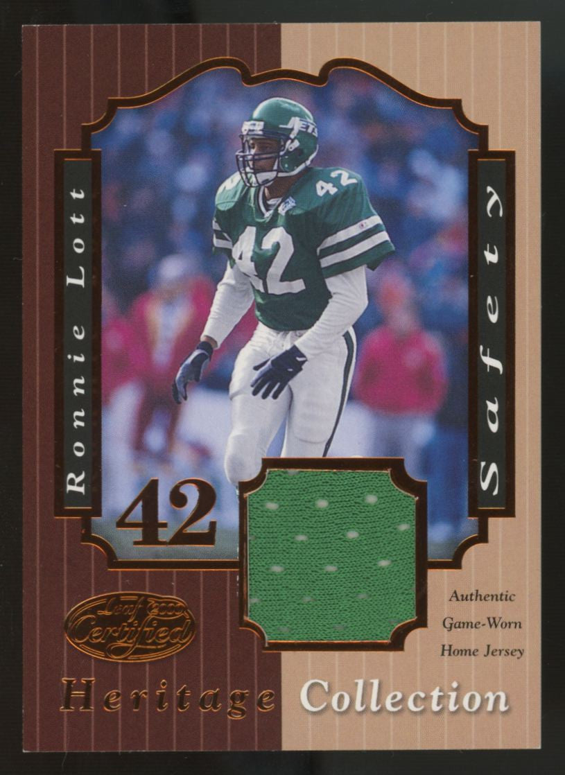 2000 Leaf Certified Ronnie Lott Heritage Collection Patch /100 #RL42-H