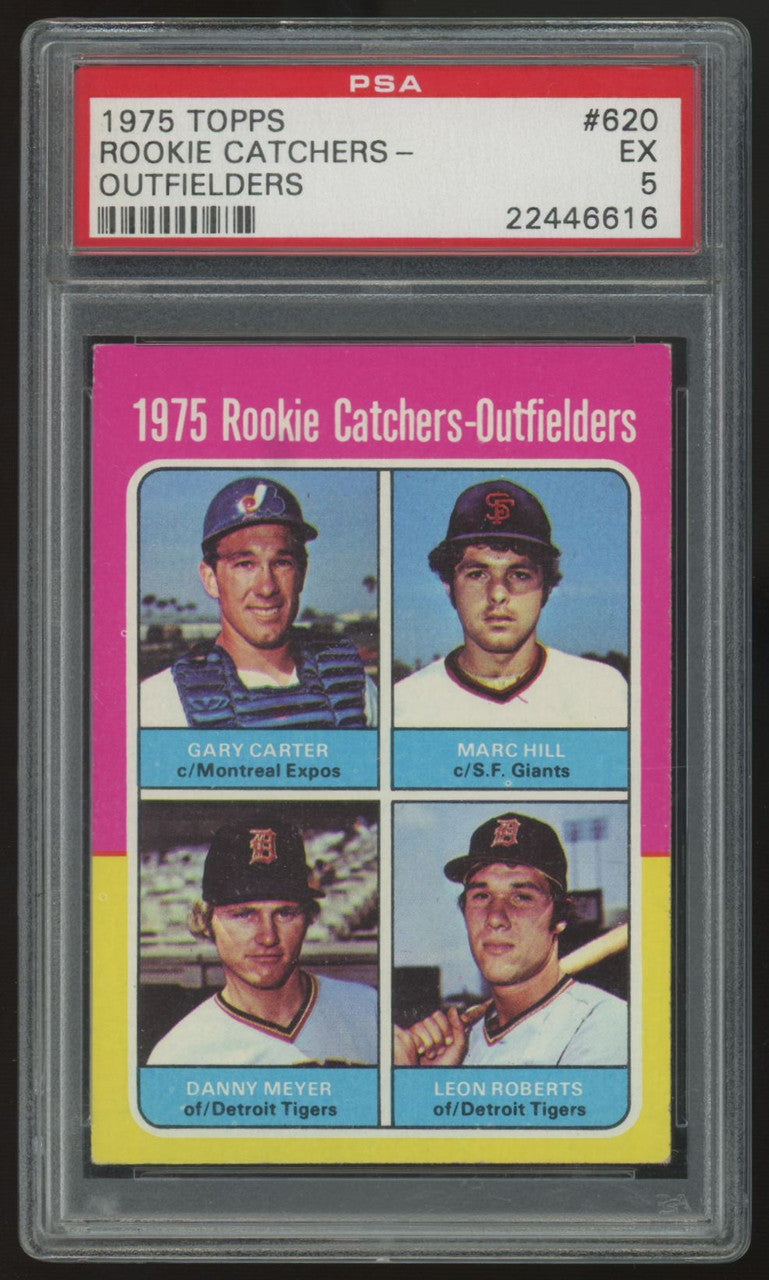 1975 Topps Carter/Hill/Meyer/Roberts RC Rookie Catchers #620 PSA 5