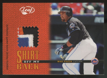 2004 Leaf Mike Piazza Shirt Off My Back Jersey Number Patch /50 #SOMB-19