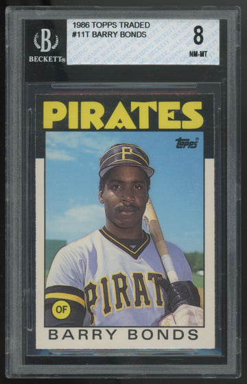 1986 Topps Traded Barry Bonds RC #11T BGS 8 *056