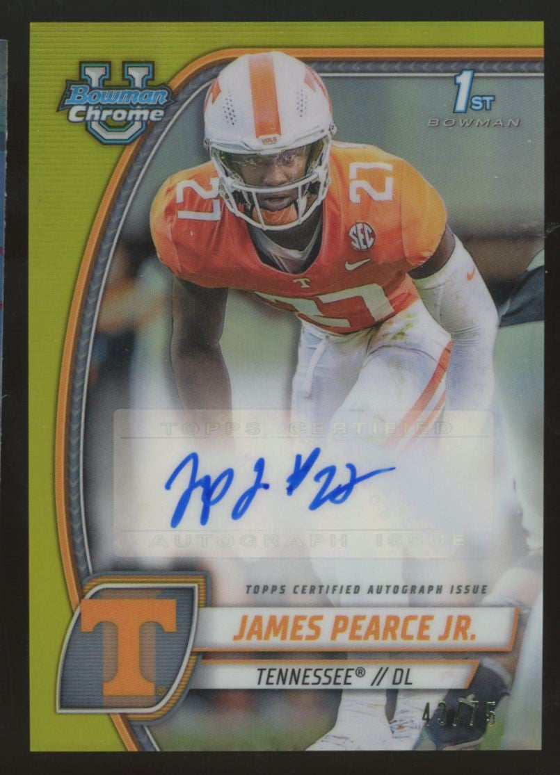 2024 Bowman University Chrome James Pearce Jr. 1st Gold Auto /75 #PA-JPE