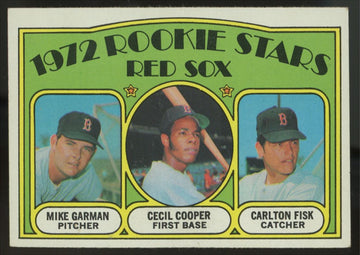1972 Topps Carlton Fisk, Garman, Cooper RC #79 EX