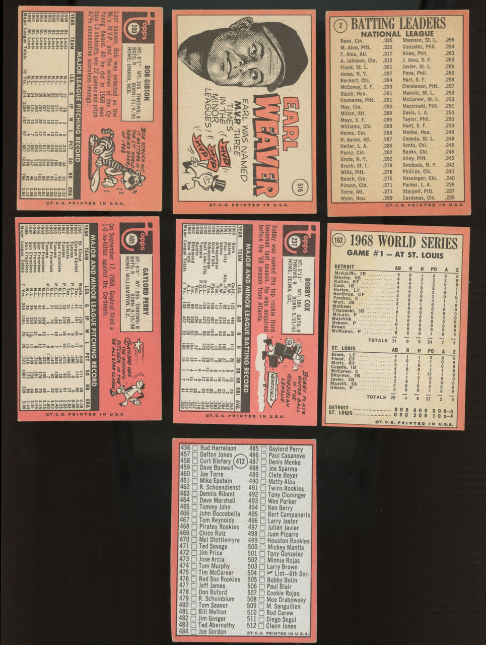 1969 Topps Baseball Complete Set (664) VG-EX Overall