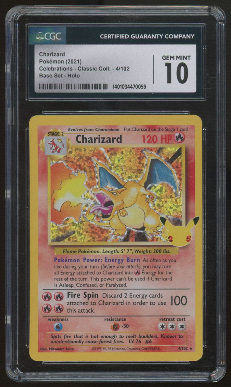 2021 Pokemon Charizard Celebrations Classic Collection Holo #4 CGC 10