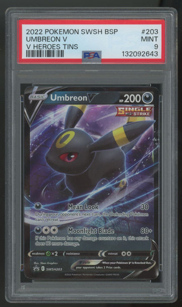 2022 Pokemon Umbreon V Black Star Promo #203 PSA 9