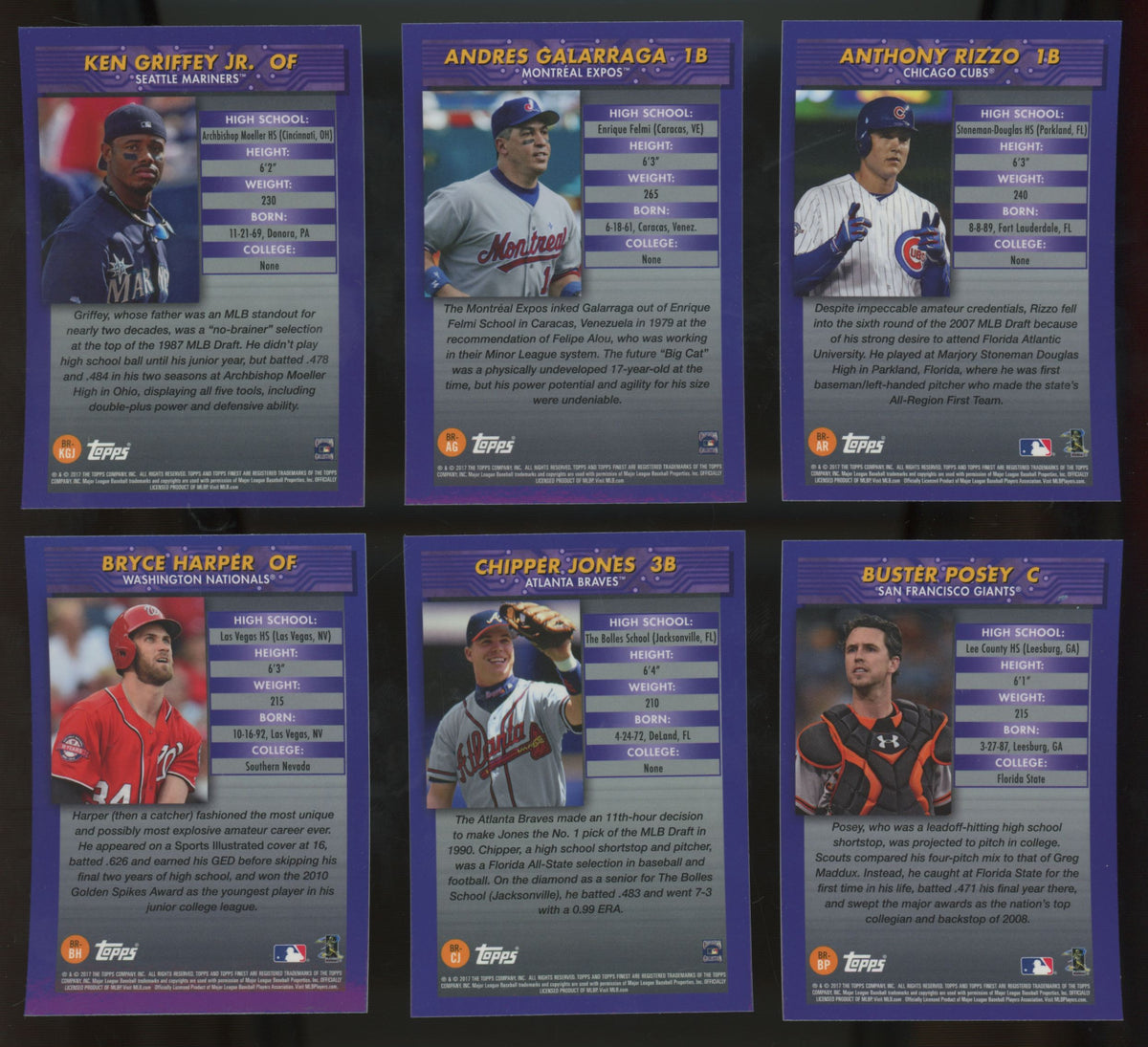 2017 Topps Finest Recreates Complete Set (20/20)