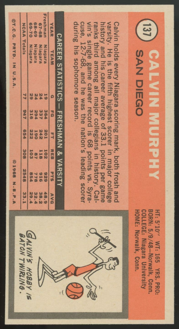 1970-71 Topps Calvin Murphy RC #137 NM "A"