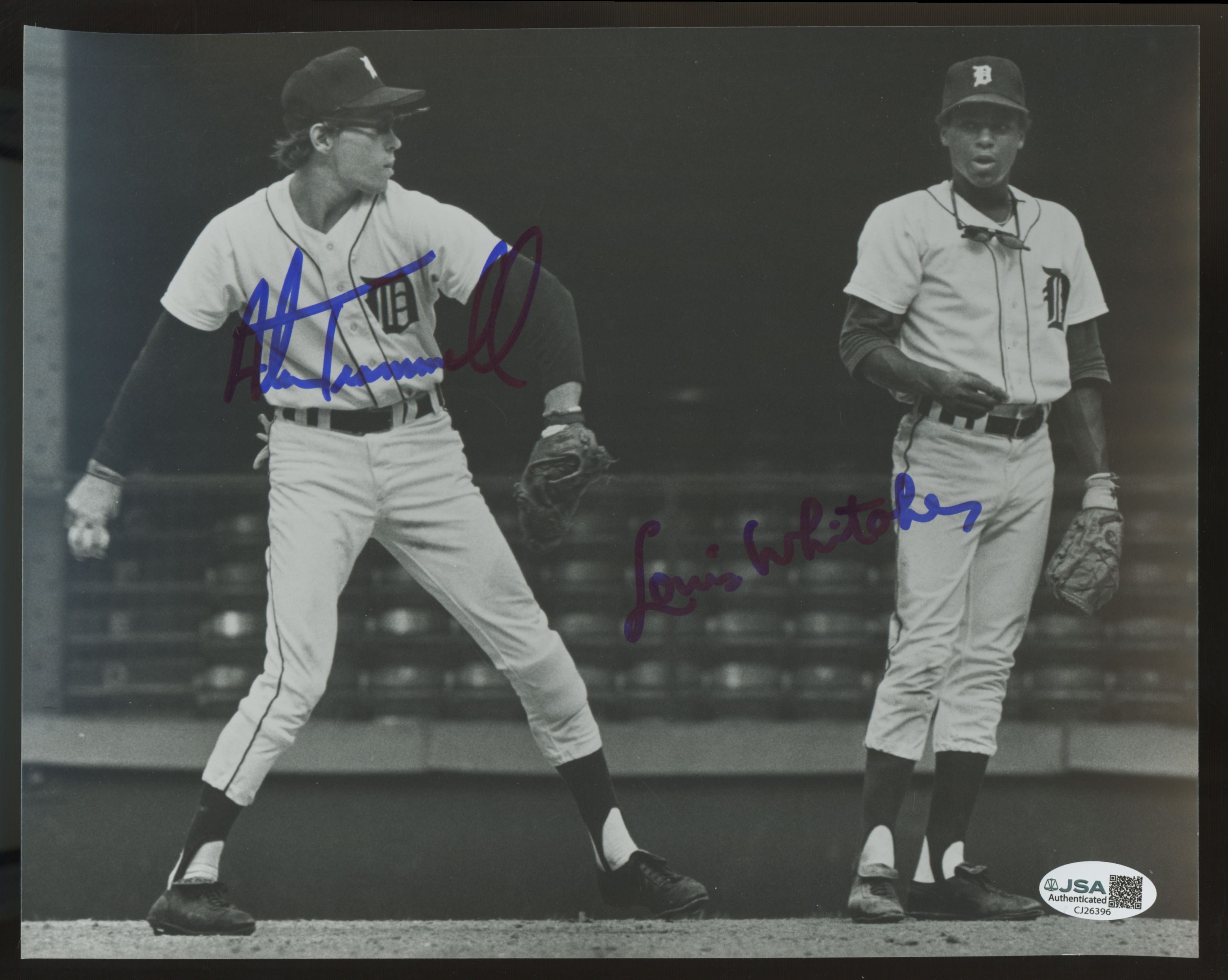 Alan Trammell Lou Whitaker Signed Autographed 8x10 Photo JSA *396