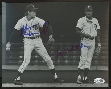 Alan Trammell Lou Whitaker Signed Autographed 8x10 Photo JSA *396