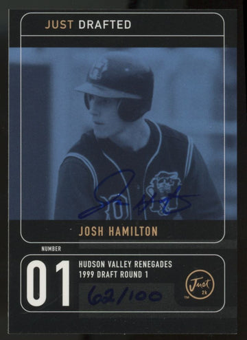 2000 Just Minors Josh Hamilton Just Drafted Preview Auto /100