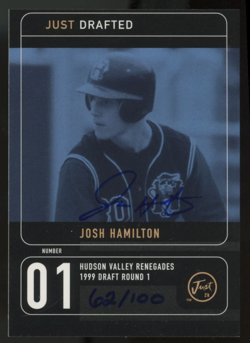 2000 Just Minors Josh Hamilton Just Drafted Preview Auto /100