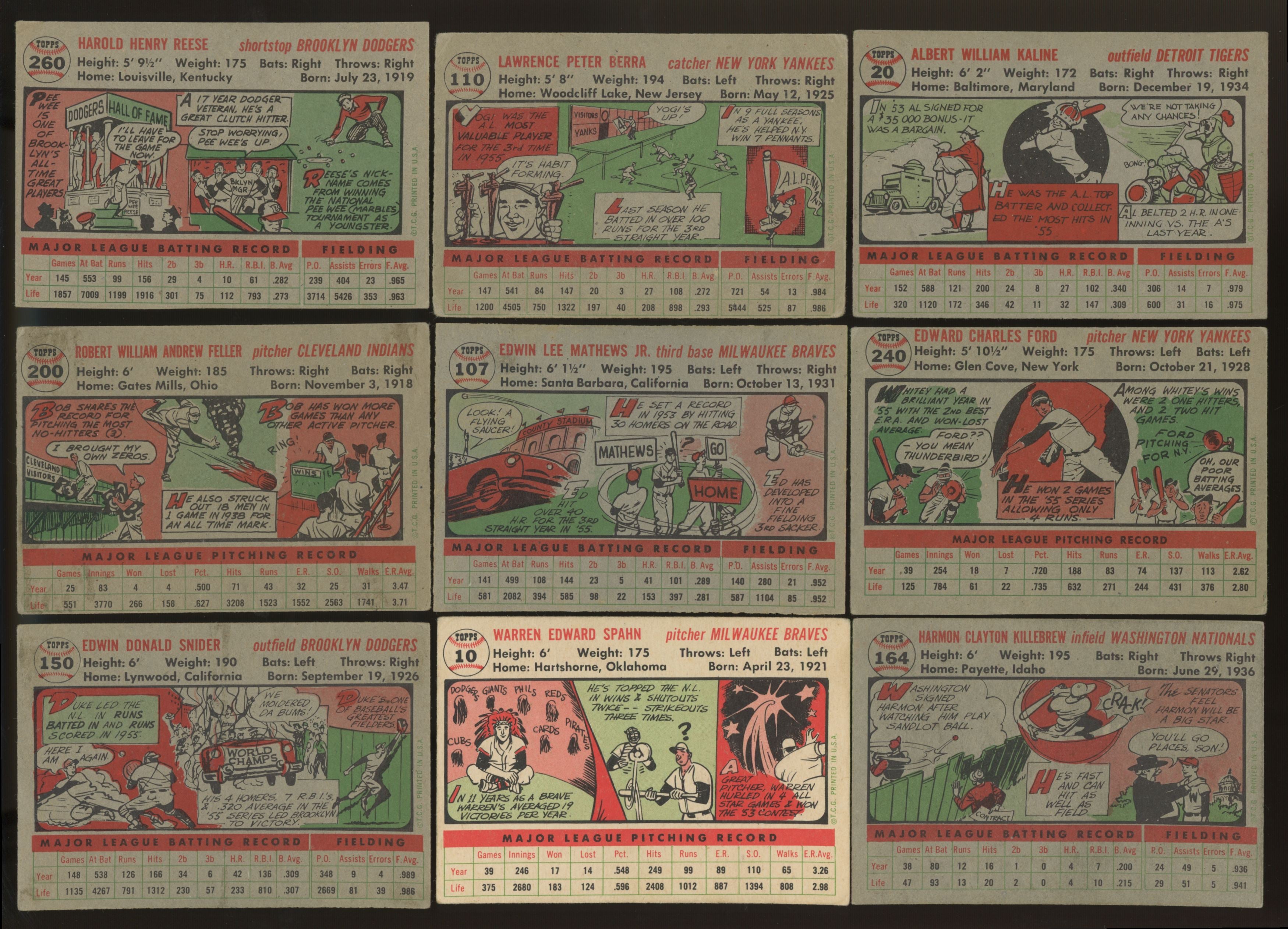 1956 Topps Baseball Complete Set (340) VG-EX