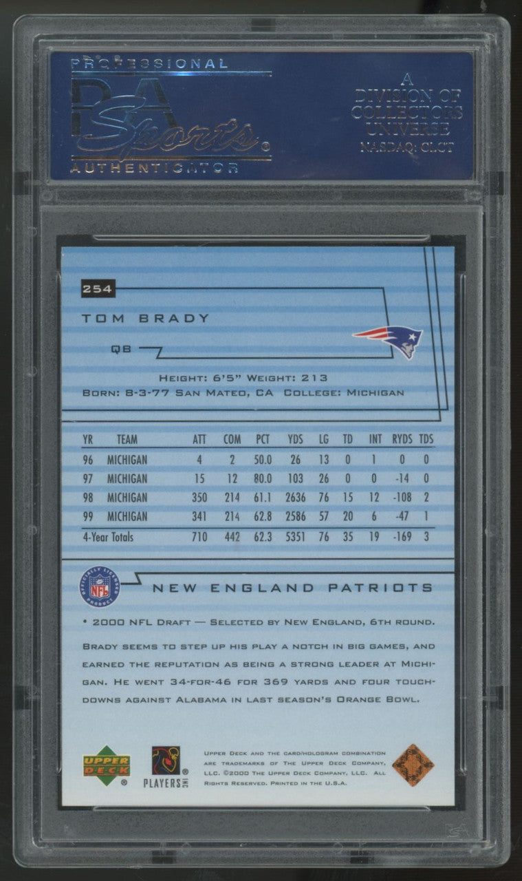 2000 Upper Deck Tom Brady RC Star Rookie #254 PSA 9