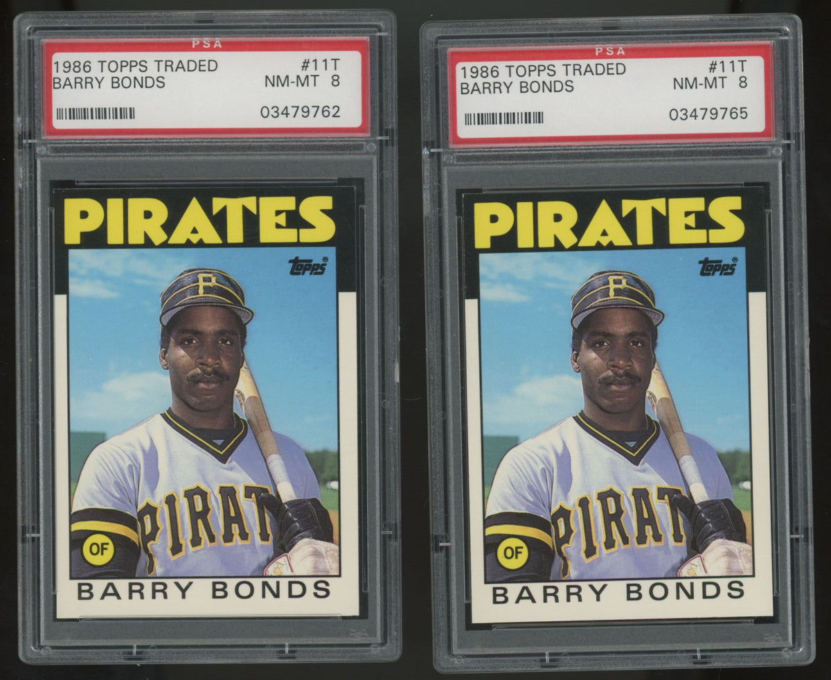 1986 Topps Traded Barry Bonds RC #11T PSA 8 (Lot Of 10)