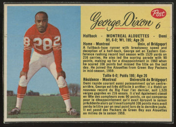 1963 Post CFL George Dixon Black Border SP #6 EX+