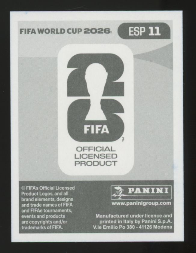 2026 Panini FIFA World Cup Stickers Pedri Purple #ESP11