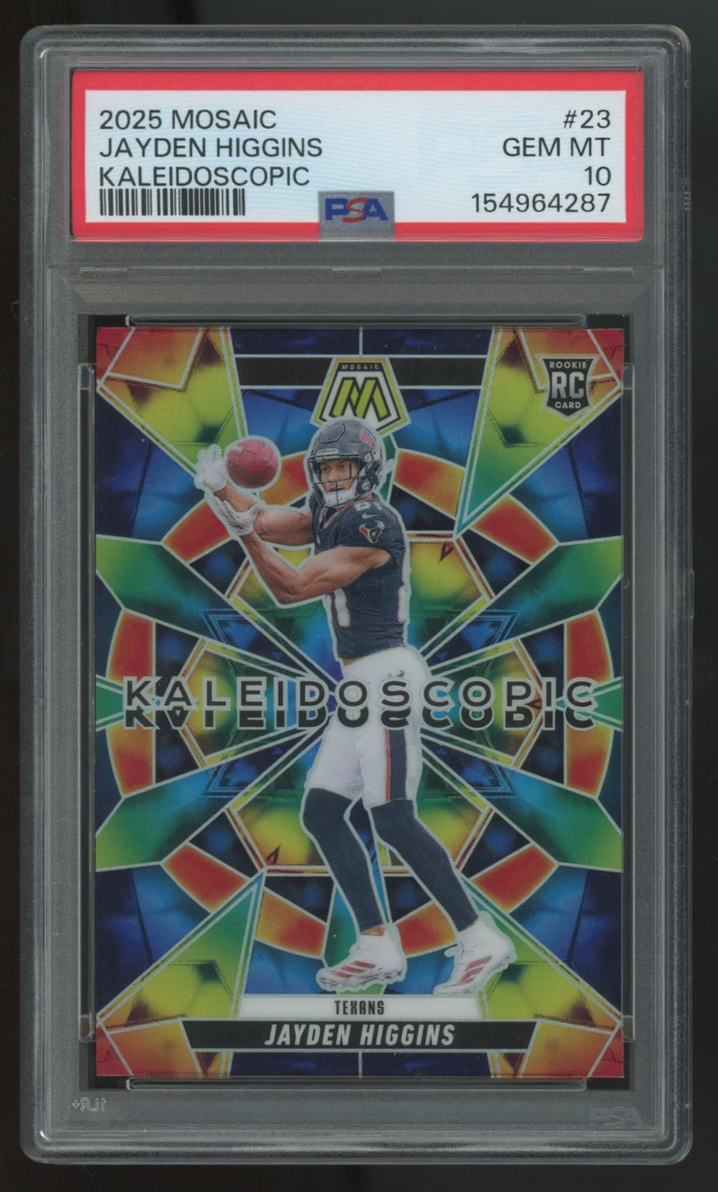 2025 Panini Mosaic Jayden Higgins RC Kaleidoscopic SSP #23 PSA 10