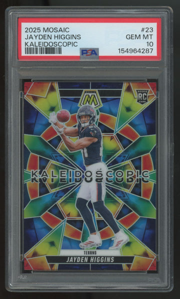 2025 Panini Mosaic Jayden Higgins RC Kaleidoscopic SSP #23 PSA 10