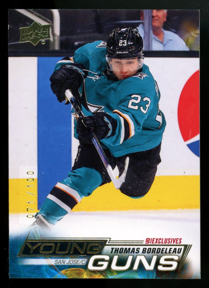 2022-23 UD Series One Thomas Bordeleau RC Exclusives Young Guns /100 #210