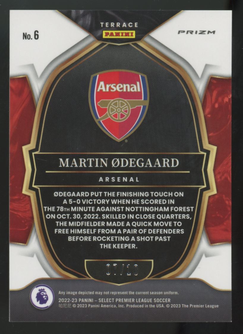 2022-23 Panini Select Premier League Martin Odegaard Terrace Gold Mojo /10 #6