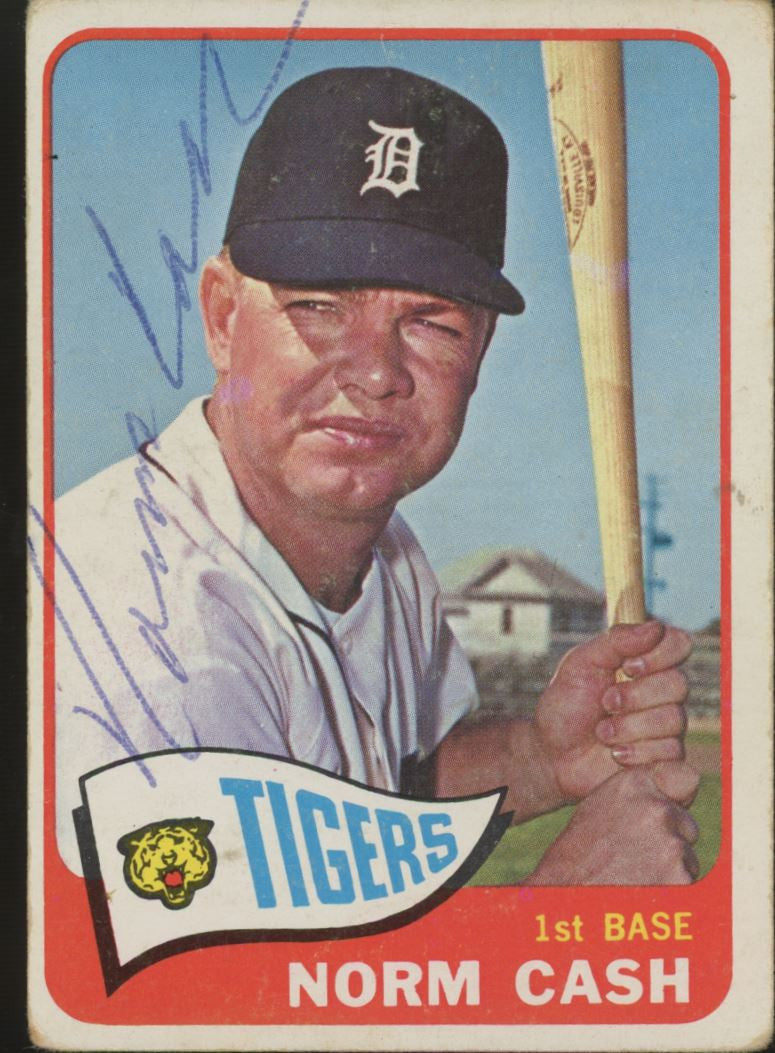 1965 Topps Norm Cash #153 Signed Auto JSA