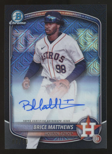 2025 Bowman Mega Box Brice Matthews Prospect Chrome Black Mojo Auto /10 #BMA-BMA