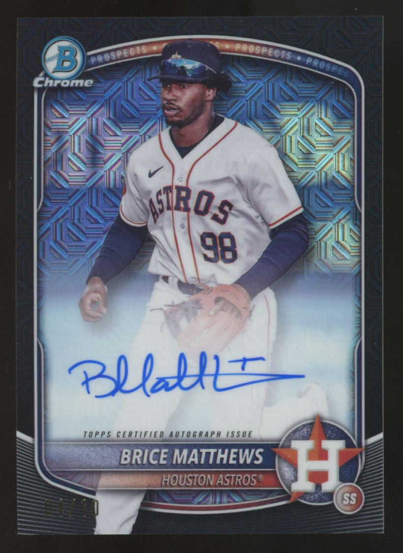 2025 Bowman Mega Box Brice Matthews Prospect Chrome Black Mojo Auto /10 #BMA-BMA