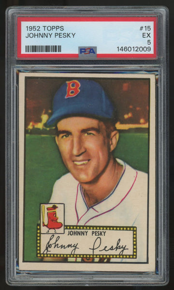 1952 Topps Johnny Pesky #15 PSA 5