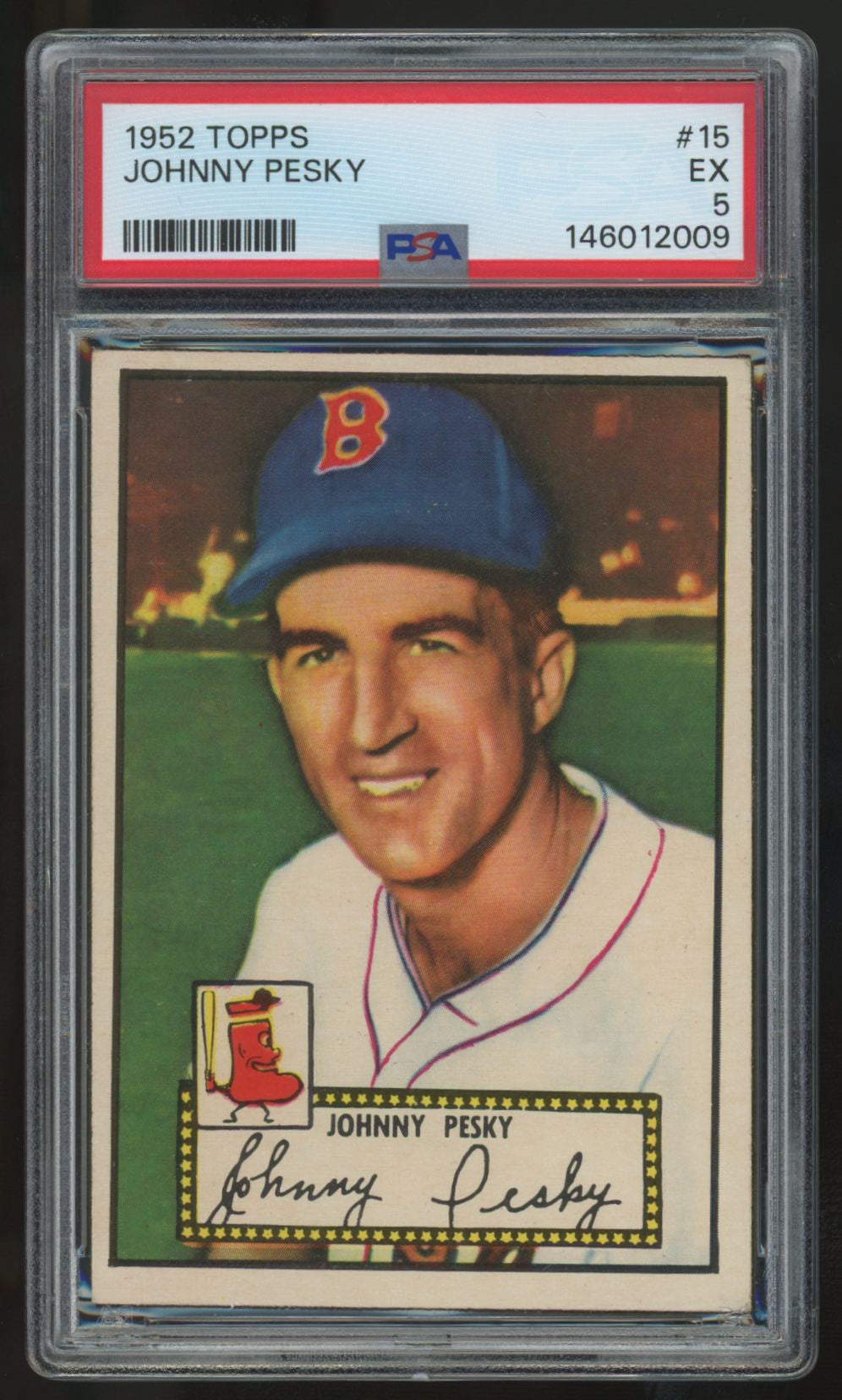 1952 Topps Johnny Pesky #15 PSA 5