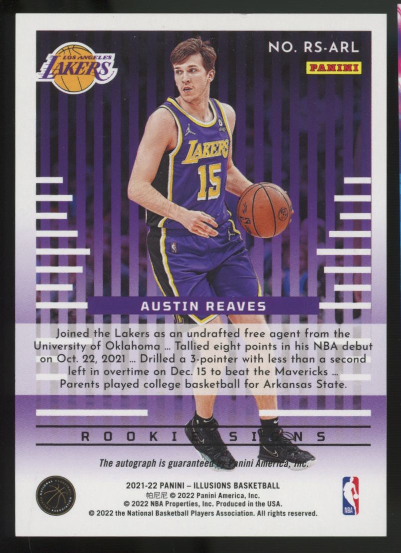 2021-22 Panini Illusions Austin Reaves RC Rookie Signs Auto #RS-ARL