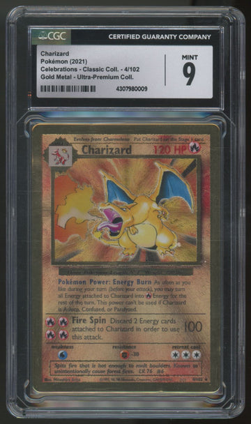 2021 Pokemon Charizard Ultra Premium Gold Metal Promo #4 CGC 9