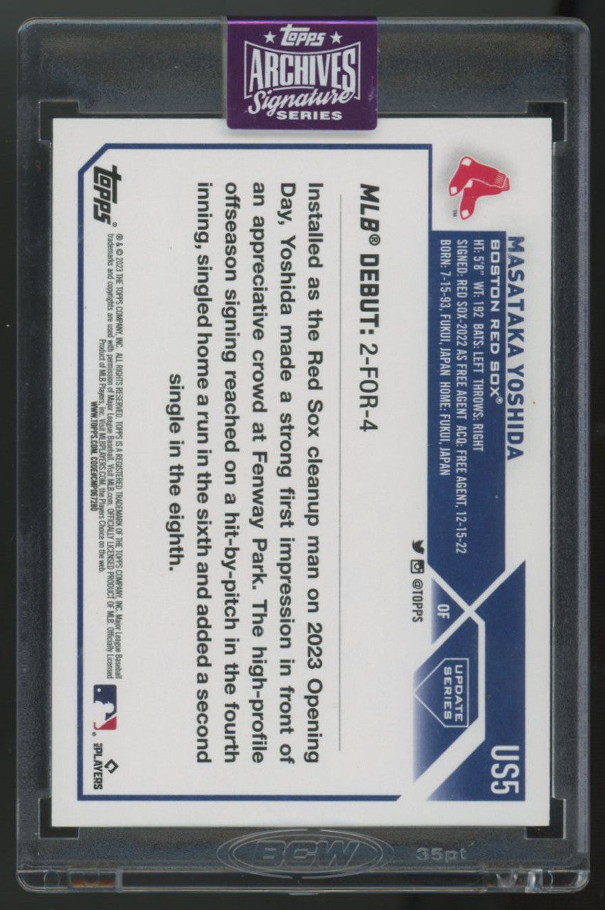 2025 Topps Archives Signature Series Masataka Yoshida RC Auto /40 #US5