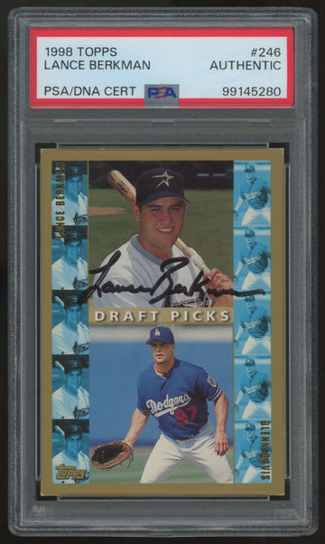 1998 Topps Lance Berkman Draft Picks #246 Auto PSA Authentic