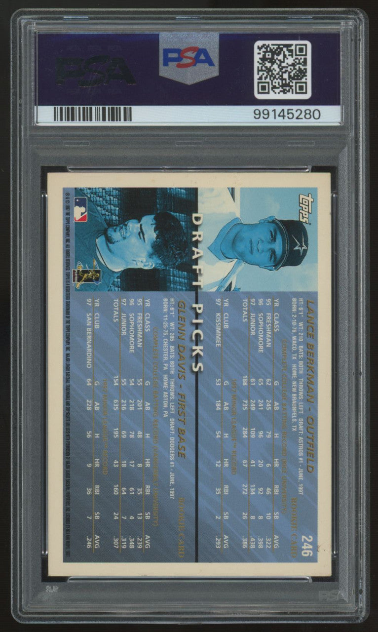 1998 Topps Lance Berkman Draft Picks #246 Auto PSA Authentic