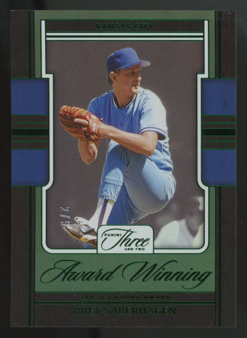 2025 Panini Three & Two Bret Saberhagen Emerald Award Winning /5 #10