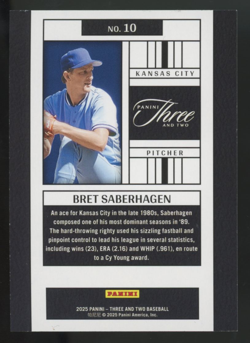 2025 Panini Three & Two Bret Saberhagen Emerald Award Winning /5 #10