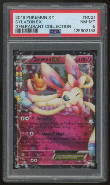 2016 Pokemon Sylveon EX Radiant Collection Holo #RC21 PSA 8