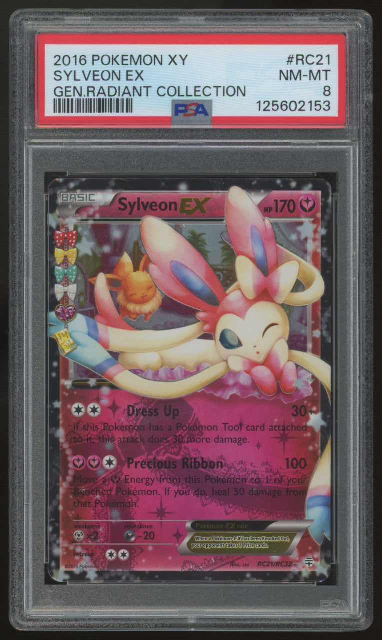 2016 Pokemon Sylveon EX Radiant Collection Holo #RC21 PSA 8