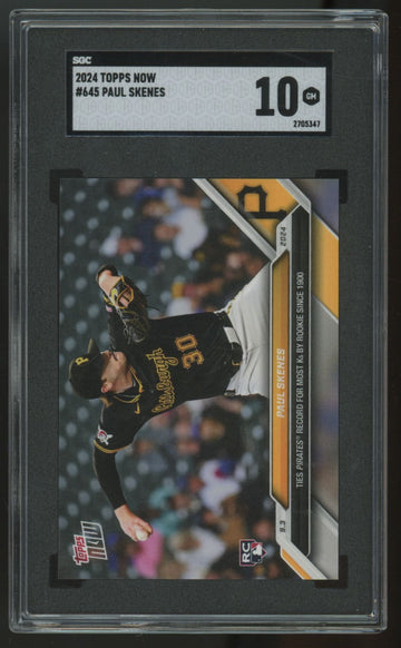 2024 Topps Now Paul Skenes RC Most Ks #645 SGC 10