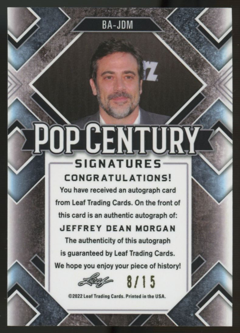2022 Leaf Pop Century Jeffrey Dean Morgan Auto Silver Ice /15 #BA-JDM